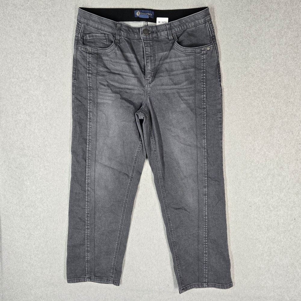 Democracy Women Jeans 14 Gray Denim Ankle High Rise Absolution 27" Inseam